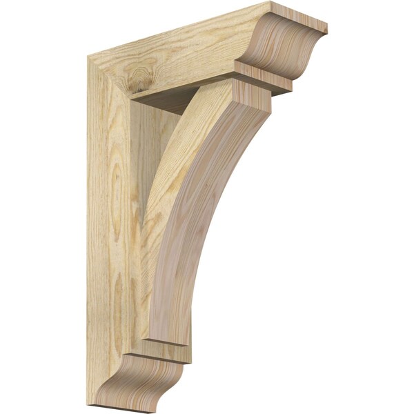 Ekena Millwork Thorton Traditional Rough Sawn Bracket w/ Offset Brace, Douglas Fir, 6"W x 16"D x 24"H BKT0604X16X24THR01RDF - main